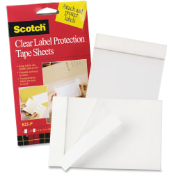 3M™ Label Protection Tape Sheets, 4" X 6" - 4" Width x 6" Length - Polypropylene Backing - 2 / Pack - Clear