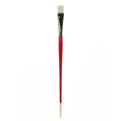 Winsor & Newton University Series Long-Handle Paint Brush 237, Size 10, Bright Bristle, Red