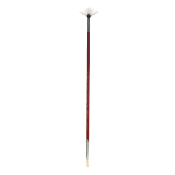 Winsor & Newton University Series Long-Handle Paint Brush 238, Size 1, Fan Bristle, Red