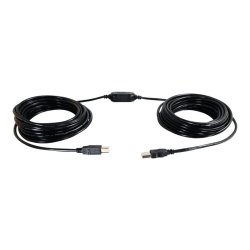 C2G 12m (40ft) USB Cable - USB A to USB B Cable - Active - Center Boost - 39.37 ft USB Data Transfer Cable for Printer, Hard Drive - First End: 1 x Type A Male USB - Second End: 1 x Type B Male USB - Extension Cable - Black
