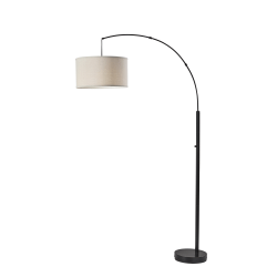 Adesso® Simplee Rockwell Arc Lamp, 74"H, Oatmeal/Matte Black