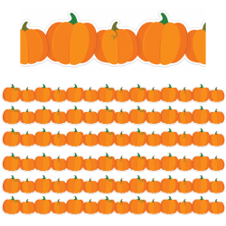 Eureka Extra Wide Deco Trim Packs, 37’ x 3-1/4", Pumpkins, Set Of 6 Packs