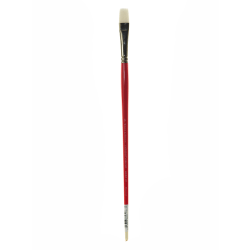 Winsor & Newton University Series Long-Handle Paint Brush 237, Size 8, Bright Bristle, Red