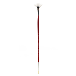 Winsor & Newton University Series Long-Handle Paint Brush 238, Size 3, Fan Bristle, Red