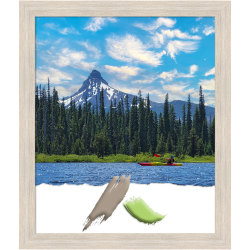 Amanti Art Hardwood Whitewash Picture Frame, 23" x 27", Matted For 20" x 24"