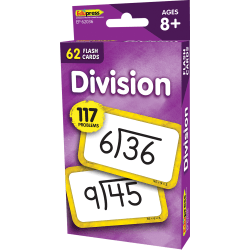 Teacher Created Resources Flash Cards, Division, 3-1/8", 5-1/8", Total Qty 62