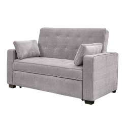 Lifestyle Solutions Serta Andrew Convertible Sofa, Queen Size, 39-3/5"H x 72-3/5"W x 37-3/5"D, Light Gray