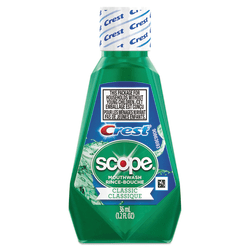 Crest® And Scope® Rinse, Classic Mint, 1.2 Oz, Pack Of 180 Bottles