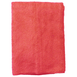 Wilen Standard Duty Microfiber Cloths, 16", Red, Pack Of 12