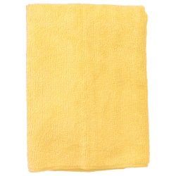 Wilen Standard Duty Microfiber Cloths, 16", Yellow, Pack Of 12