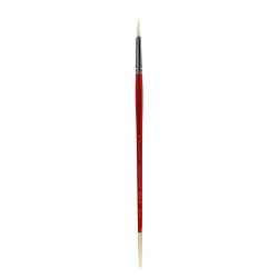 Winsor & Newton University Series Long-Handle Paint Brush 235, Size 6, Round Bristle, Red