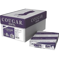 Cougar Digital Multipurpose Paper, 8-1/2" x 11", 60 Lb, 98 Brightness, White, 500 Sheets Per Ream, Carton Of 10 Reams