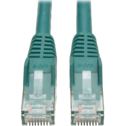 Tripp Lite Cat6 GbE Gigabit Ethernet Snagless Molded Patch Cable UTP Green RJ45 M/M 35ft 35' - 1x R - N201035GN