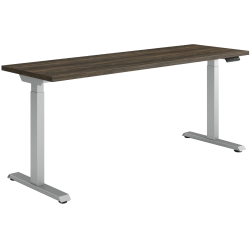 HON® Coordinate 2-Stage Height-Adjustable Writing Desk, 70"W, Florence Walnut/Silver