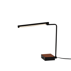 Adesso® Sawyer AdessoCharge LED Adjustable Desk Lamp, 24-1/2"H, Black/Camel Brown
