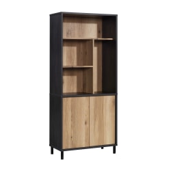 Sauder® Acadia Way 70"H 5-Shelf Vertical Library Bookcase, Raven Oak/Timber Oak