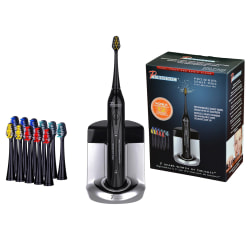 Pursonic Sonic Toothbrush With UV Sanitizing Function With 12 Brush Heads, Black