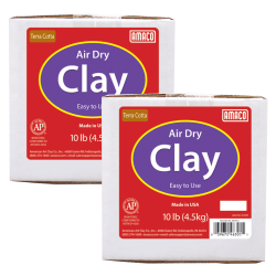 Amaco Air Dry Clay, Terra Cotta, 10 Lb Box, Pack Of 2 Boxes