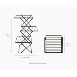 Joseph Joseph High-Capacity Clothes Drying Rack, 59"H x 27-1/2"W x 35-7/16"D, Black, Total Qty 1