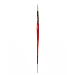 Winsor & Newton University Series Long-Handle Paint Brush 235, Size 10, Round Bristle, Red