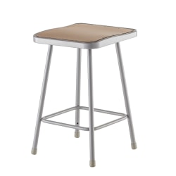 National Public Seating Hardboard Task Stools, 24"H, Gray/Brown, Pack Of 2 Stools