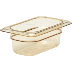 Cambro H-Pan High-Heat GN 1/9 Food Pans, 2"H x 4-1/4"W x 6-15/16"D, Amber, Pack Of 6 Pans