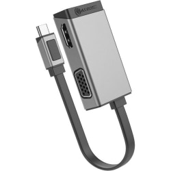 ALOGIC MagForce Duo Play - Adapter - USB-C male to HD-15 (VGA), HDMI female - 3 in - space gray - 4K60Hz (4096 x 2160) support, 1920 x 1200 (WUXGA) support 60Hz (VGA)