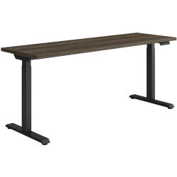 HON® Coordinate 2-Stage Height-Adjustable Writing Desk, 70"W, Florence Walnut/Black