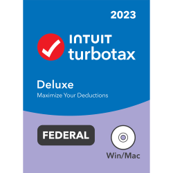 TurboTax Deluxe 2023 Federal Only + E-file, For PC/Mac, Disc Or Download_
