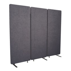Luxor RECLAIM Acoustic Privacy Panel Room Dividers, 66"H x 24"W, Slate Gray, Pack Of 3 Room Dividers