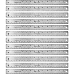 Westcott® Stainless Steel Rulers, 15" L x 1" W, Stainless Steel, Pack Of 12