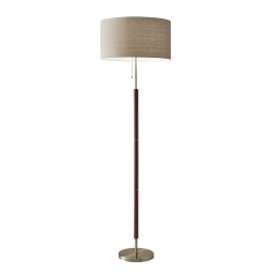 Adesso® Hamilton Floor Lamp, 65 1/2"H, Natural Shade/Antique Brass Base