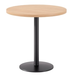KFI Studios Proof Café Round Pedestal Table, 29"H x 30"W x 30"D, Maple Top/Black Base