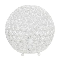 Elegant Designs Crystal Ball Table Lamp, 10"H, White