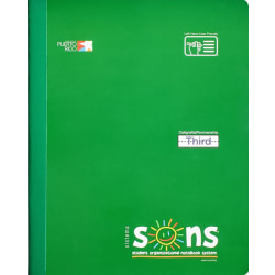 SONS System Third Notebooks, 9-3/4" x 7-1/2", 1 Subject, Primary Rule, 200 Sheets, Green