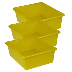Romanoff Products Double Stowaway Trays, 5-1/2"H x 13-1/2"W x 16"D, Yellow, Pack Of 3 Trays