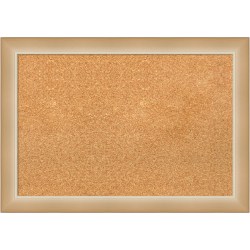 Amanti Art Rectangular Non-Magnetic Cork Bulletin Board, Natural, 27" x 19", Eva Ombre Gold Narrow Plastic Frame