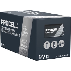 Duracell® PROCELL Alkaline 9V Batteries, Pack Of 72 Batteries, DURPC1604BKDCT