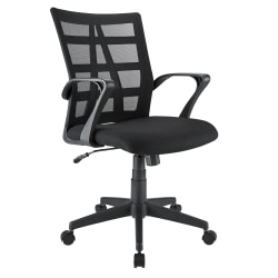 Realspace® Jaxby Mesh/Fabric Mid-Back Task Chair, Black, BIFMA Compliant