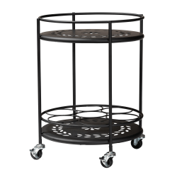 Baxton Studio Dallan 2-Tier Kitchen Cart, 18-5/8"H x 14"W, Black