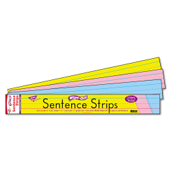Trend® Wipe-Off® Sentence Strips, 24" x 3", Multicolor, Pack Of 30