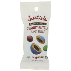 Justin's Dark Chocolate Peanut Butter Candy Pieces, 1.5 Oz, Total Qty 12