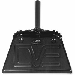 SKILCRAFT® Household-style Open Dustpan - 4" Handle - Steel - Black - 1 Each
