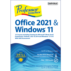 Individual Software Professor Teaches Office, 2021, For 1 Device, Windows 11, Download