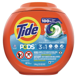 Tide® PODS Laundry Detergent, Clean Breeze, 36 oz Tub, 42 Pacs/Tub, 4 Tubs/Carton