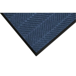M+A Matting WaterHog Max Herringbone Classic Mat, 3' x 10', Indigo, Smooth backing