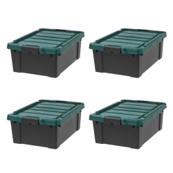 IRIS Remington Store-It-All Storage Totes, 11.75-Gallon, Black, Total Qty 4