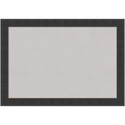 Amanti Art Rectangular Non-Magnetic Cork Bulletin Board, Gray, 20" x 14", Mezzanotte Black Wood Frame