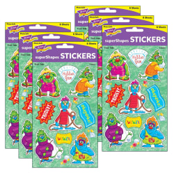 Trend superShapes Stickers, Troll Talk, 72 Stickers Per Pack, Set Of 6 Packs