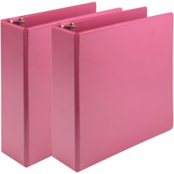 Samsill Earth's Choice Plant-based View Binders - 3" Binder Capacity - Letter - 8 1/2" x 11" Sheet Size - 3 x Round Ring Fastener(s) - 2 Pocket(s) - Chipboard, Polypropylene, Plastic - Berry Pink - Recycled